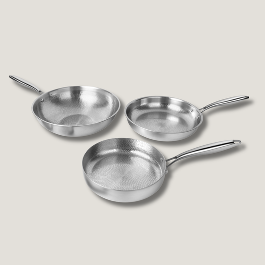 Titanium Hammered Pan Set